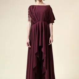 AAKAAR Boat Neck Tunic with Trousers Co-Ords-image-17