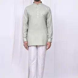 Arihant Rai Sinha Men Regular Linen Kurta with Trousers-image-40