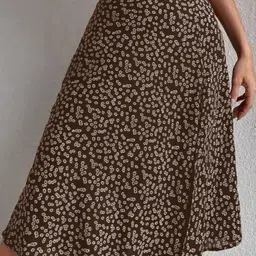 KPOP Printed A-Line Knee Length Skirt-image-83