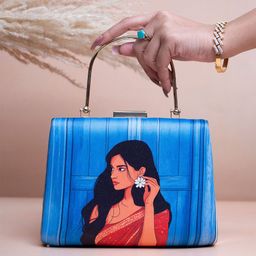 ARTKLIM Women Portrait Printed Box Clutch-10