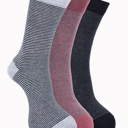 Force NXT Men Pack Of 3  Striped Cotton Calf -Length Socks-image-88