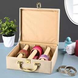 Kuber Industries Beige Set of 1 Regular Jewellery Organiser Organisers-11