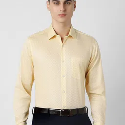Van Heusen Men Spread Collar Micro Ditsy Printed Cotton Formal Shirt-image-74