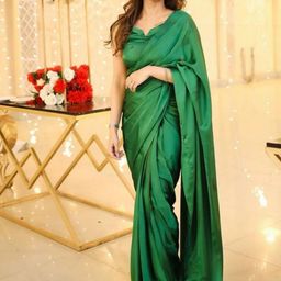 ODETTE Solid Satin Saree-image-89