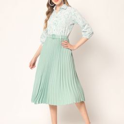 ZWERLON Women Printed A-Line Midi Dress-image-72