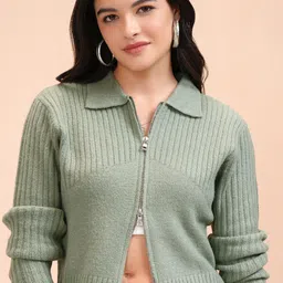 ESPYR By Tokyo Talkies Women Cable Knit with Zip Detail Detail-picture-24