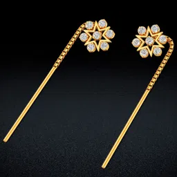 Joyalukkas 22KT Traditional Floral Gold Earrings 3.27g-picture-3