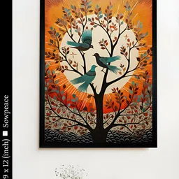 SOWPEACE Black & Blue 1 Piece Canvas Birds and Animals Wall Photographs-image-70