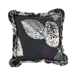 Luxmi Cotton Fabrics Black & Grey 5 Pieces Floral Printed Square Cushion Covers-48