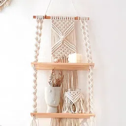 Macreame wall shelf hangers-image-48