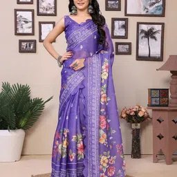 DIVASTRI Floral Printed Embroidered Ready to Wear Saree-picture-19