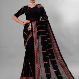 NANDKASHI Sequinned Poly Georgette Saree-13
