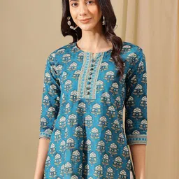 JANAKDULARI CREATION Floral Print Cotton Top-image-88