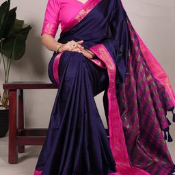 RUNAYA NX Woven Design Zari Silk Cotton Mysore Silk Saree-image-67