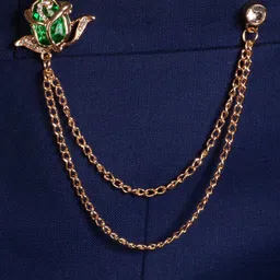 To The Nines Gold-Plated Artificial Stone Studded Brooch-36