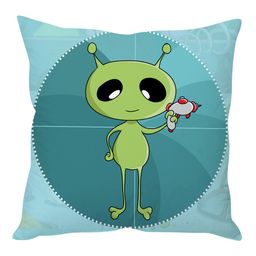 Stybuzz Alien Cartoon Cushion Cover - Blue And Green-image-14