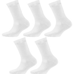Footprints Pack Of 5 Solid Colour Calf Length Socks - White-image-90