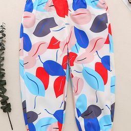Kookie Kids Full Length Lounge Pant Leaves Print - White-picture-35