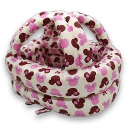 Syga Adjustable Cushioned Baby Safety Helmet Micky Mouse Print - Multicolor-24