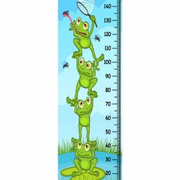 WENS Frog Print Height Measurement Wall Sticker - Blue-picture-22