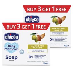 Chicco Baby Moments Almond and Olive Oil Soap - 75 gm Each (Pack of 8)-image-14