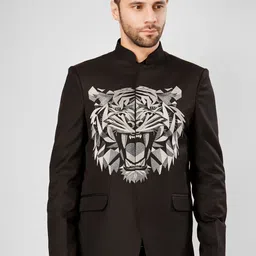 Wintage Printed Mandarin Collar Neck Single Breasted Bandhgala-picture-58