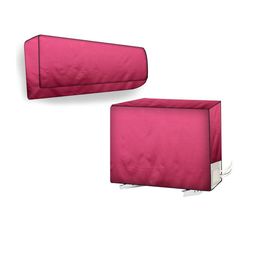 The Furnishing Tree Split AC Cover for Indoor and Outdoor units of 2 Ton waterproof Maroon Colour-image-92