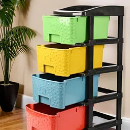 SUMOWARE INDUSTRIES Black & Red Textured 4 Layer Multipurpose Drawers-23