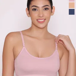 INKURV Pack Of 3 Women Solid Non Padded Full Coverage Bra-picture-28