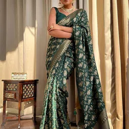 Aldwych Woven Design Zari Silk Blend Banarasi Saree-picture-42