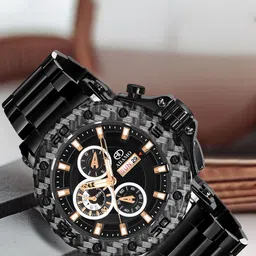 ADAMO Men Brass Skeleton Dial & Straps Analogue Watch 890NNM02-43
