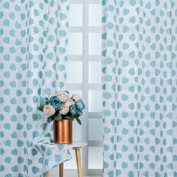 Parda Online Turquoise Blue Set of 4 Sheer Window Curtain-image-48