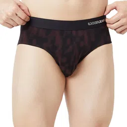 UnderJeans by Spykar Printed Mid-Rise Ultrasoft Basic Briefs UJNPBS083BLACKWINE-picture-30