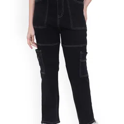 God's Club Women Straight Fit High-Rise Cargo Jeans-picture-17