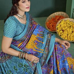 KALINI Ethnic Motifs Printed Bagru Saree-37