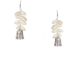 ZURIKRISHA Silver Plated Artificial Beads beaded Dome Shaped Oxidised Jhumkas-picture-37