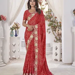 all about you Floral Embroidered Saree-image-86