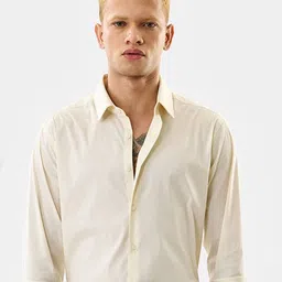 Snitch Men Solid Spread Collar Cotton Formal Shirt-image-76