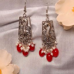 HOPMEE Silver-Plated Pearls Beaded Classic Shaped Jhumkas-15