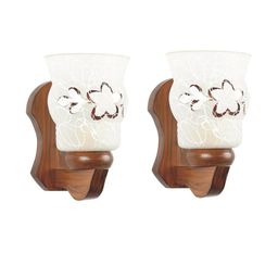 Somil Premium Designer Glass Wall / Night Lamp Elegant & Stylish Dcor Accent for Modern Interiors, color- Brown, White, Size:- 21 X 27 X 30.5 CM-image-84