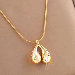 Estailo fashion Women Gold-Plated Teardrop Shaped Pendants with Chains-image-51