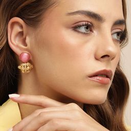 Anouk Gold-Plated Beaded Contemporary Drop Earrings-18