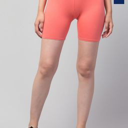 CKARFE Women Pack of 2 Skinny Fit Mid-Rise Cycling Sports Shorts-image-27