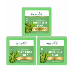 She Essentials Set Of 3 Natural Neem Tulsi Soap - 125 g Each-2