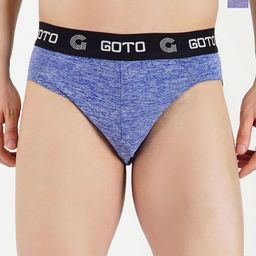 GOTO Men Pack Of 2 Solid Mid-Rise Basic Briefs Melange lycra outer elastic-picture-16