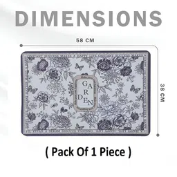HomeCloud Grey & Violet Printed Rectangular Floor Mat image 4
