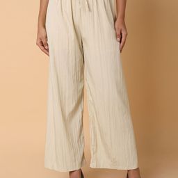 SHOWOFF Women Striped Comfort Straight Fit Pleated Trousers-picture-27
