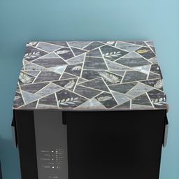 FABINALIV Grey & White Geometric Printed Fridge Top Cover-image-43