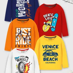 YK X Trampoline Boys Typography 5 Printed Applique T-shirt-image-58