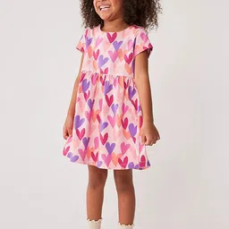 Xsole Girls Conversational Printed Gathered or Pleated Fit & Flare Dress-image-95